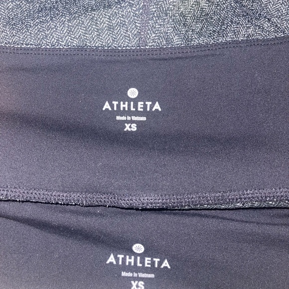 Athleta Leggings Set (2) grey and black with faux leather XS - Picture 3 of 3